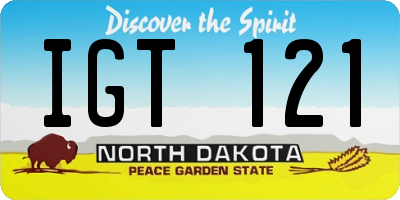 ND license plate IGT121