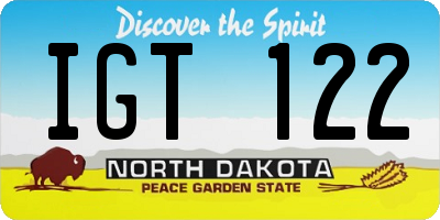 ND license plate IGT122