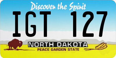 ND license plate IGT127