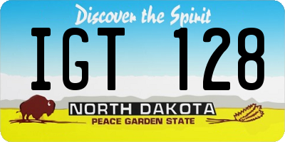 ND license plate IGT128