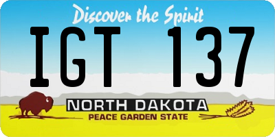 ND license plate IGT137