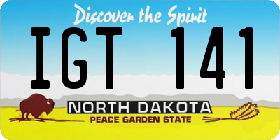 ND license plate IGT141