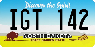 ND license plate IGT142
