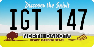 ND license plate IGT147