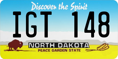 ND license plate IGT148