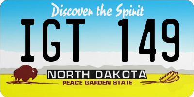ND license plate IGT149