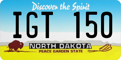 ND license plate IGT150