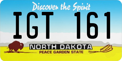 ND license plate IGT161