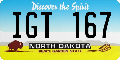 ND license plate IGT167
