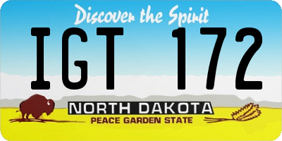 ND license plate IGT172