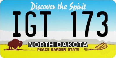 ND license plate IGT173