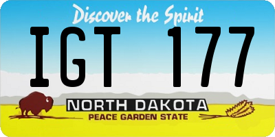 ND license plate IGT177