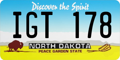 ND license plate IGT178