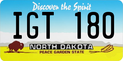 ND license plate IGT180