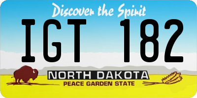 ND license plate IGT182