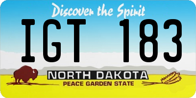 ND license plate IGT183