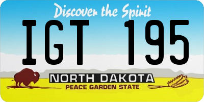 ND license plate IGT195