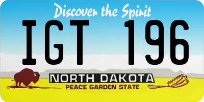 ND license plate IGT196