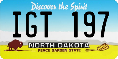 ND license plate IGT197