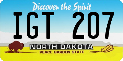 ND license plate IGT207