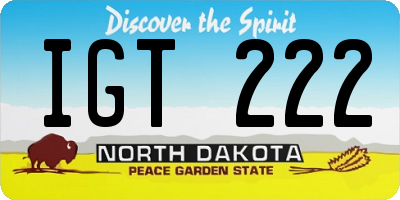 ND license plate IGT222