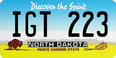 ND license plate IGT223