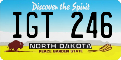 ND license plate IGT246