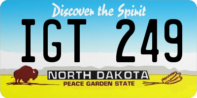 ND license plate IGT249
