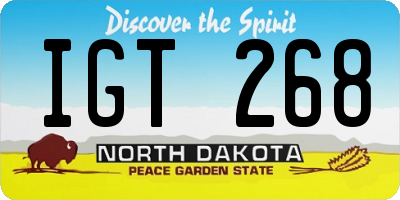 ND license plate IGT268