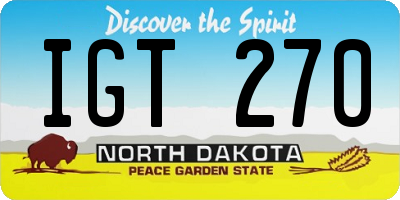 ND license plate IGT270