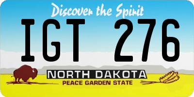 ND license plate IGT276