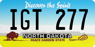 ND license plate IGT277