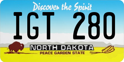 ND license plate IGT280