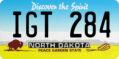 ND license plate IGT284