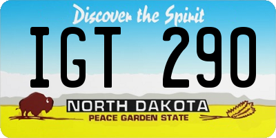 ND license plate IGT290