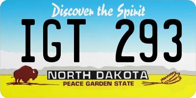 ND license plate IGT293