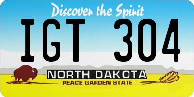 ND license plate IGT304