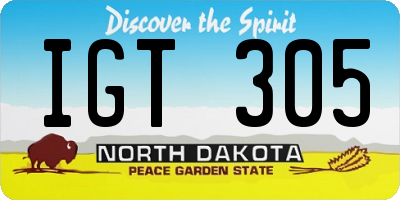 ND license plate IGT305