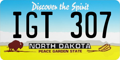 ND license plate IGT307