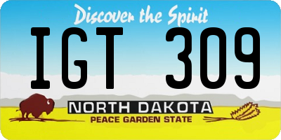 ND license plate IGT309