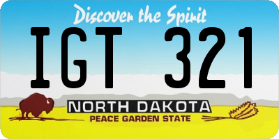 ND license plate IGT321