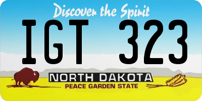 ND license plate IGT323