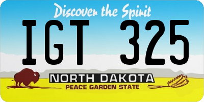 ND license plate IGT325