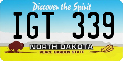 ND license plate IGT339