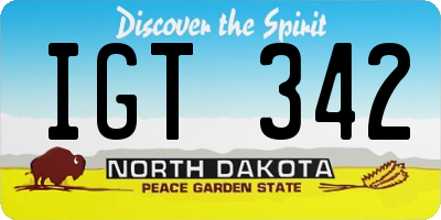 ND license plate IGT342