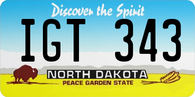 ND license plate IGT343