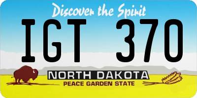 ND license plate IGT370