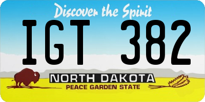 ND license plate IGT382
