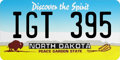 ND license plate IGT395