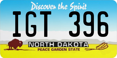 ND license plate IGT396